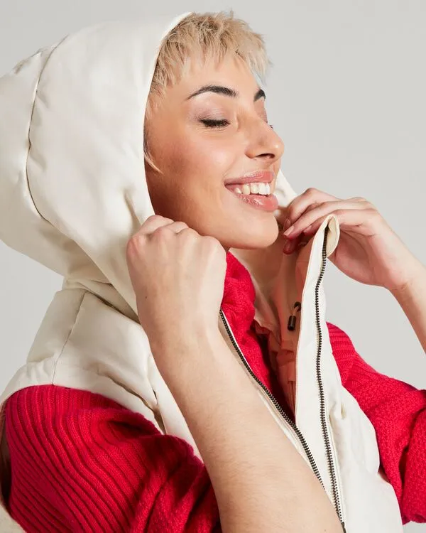 WOMEN'S FRISCO X HOODED DOWN VEST - NATURAL