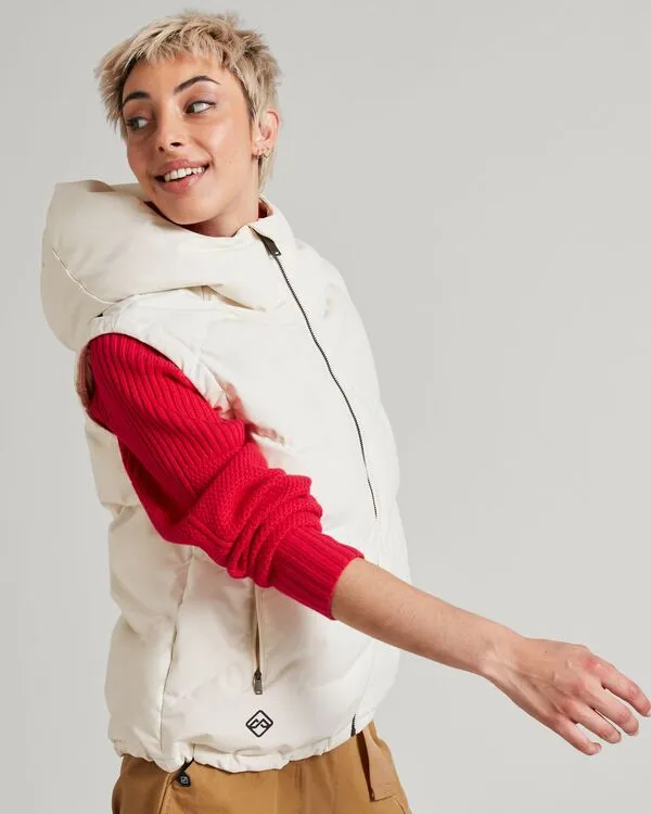 WOMEN'S FRISCO X HOODED DOWN VEST - NATURAL