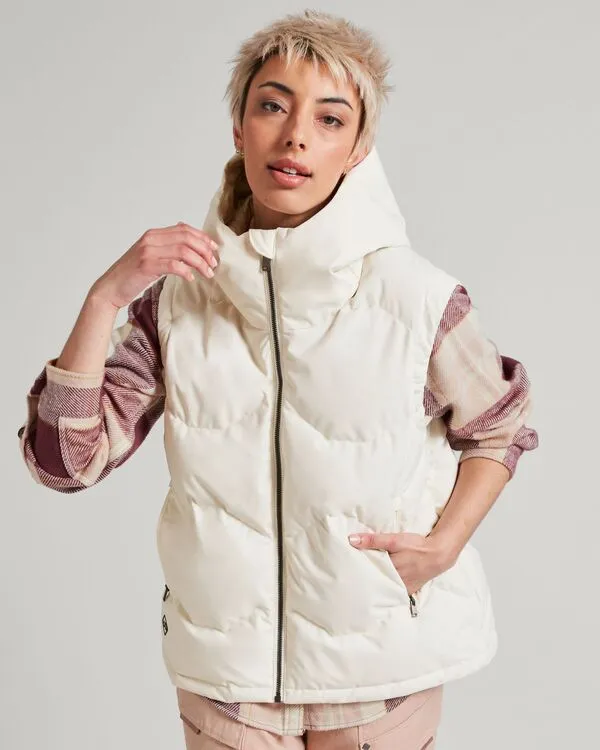 WOMEN'S FRISCO X HOODED DOWN VEST - NATURAL