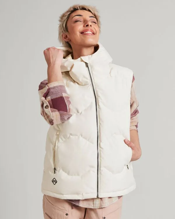 WOMEN'S FRISCO X HOODED DOWN VEST - NATURAL